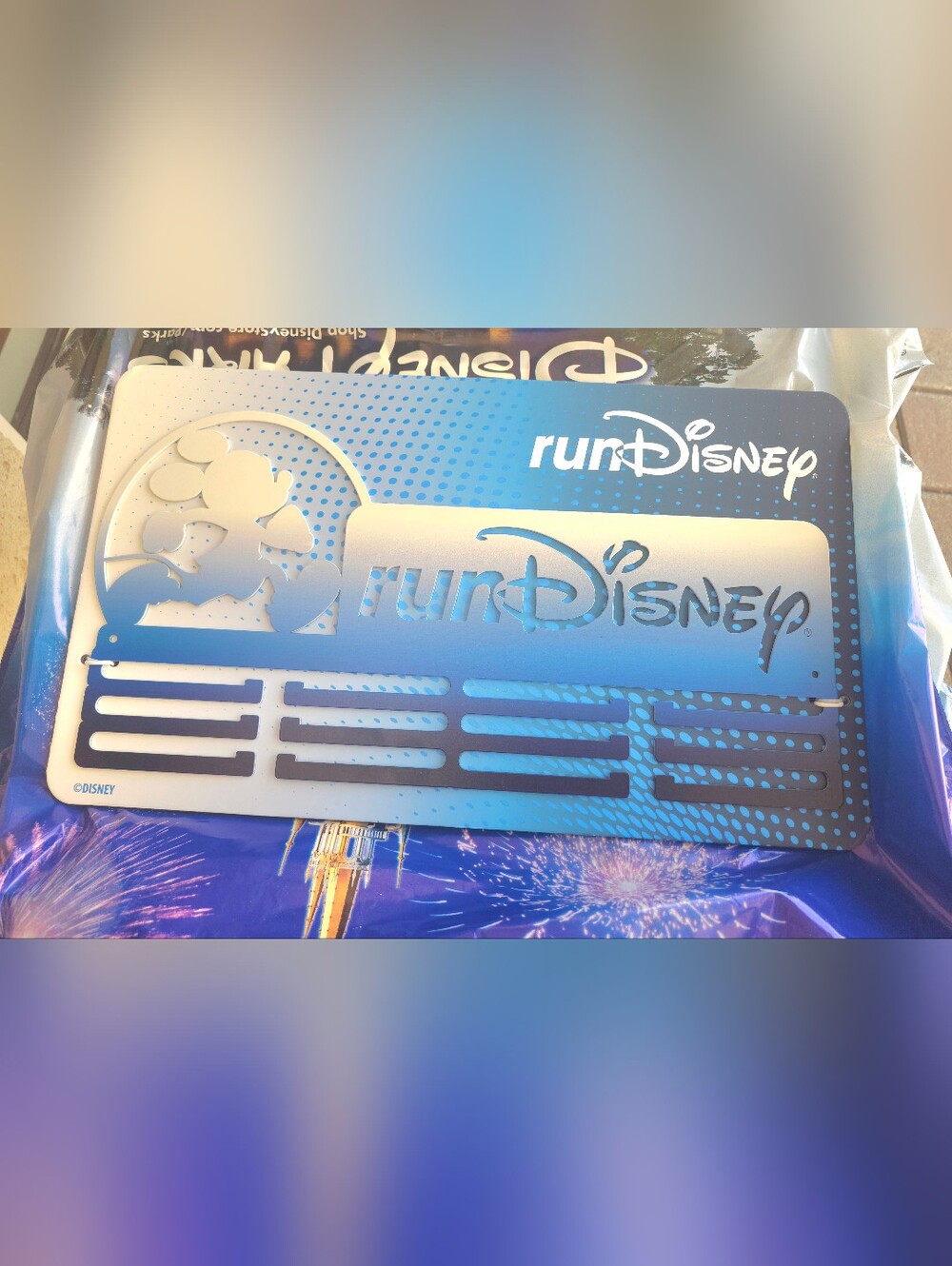 Disney Park RunDisney Running Mickey Metal Race Medal Rack Display FREE SHIPPING